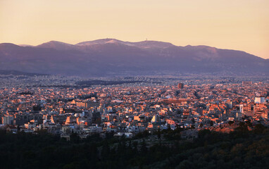 Panorama of Athens from Acropolis, Skyline of Greece