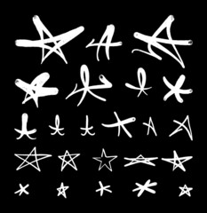 Fototapeta premium Graffiti stars. Icon set spray tag style