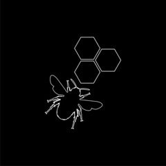 Bees icon isolated on dark background