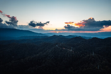  Sunrise above the fog ,Flying above the clouds sunrise and fog
