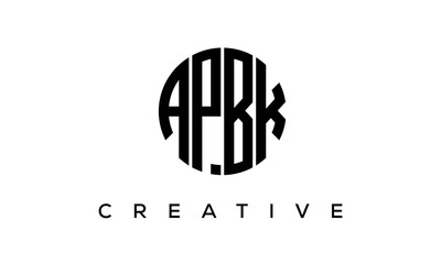 Letters APBK creative circle logo design vector, 4 letters logo