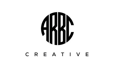 Letters ARBC creative circle logo design vector, 4 letters logo