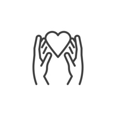 Charity and donation line icon
