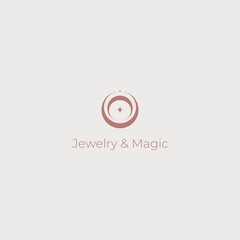 Elegant vector logo for jewelry. The emblem of the ring, bracelet, necklace. Icon for jewelers, astrologers, psychologists, coaches.