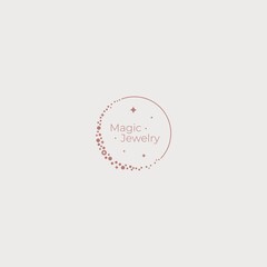 Elegant vector logo for jewelry. The emblem of the ring, bracelet, necklace. Icon for jewelers, astrologers, psychologists, coaches.
