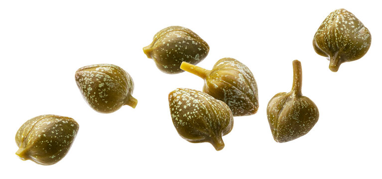 Pickled capers isolated on white background
