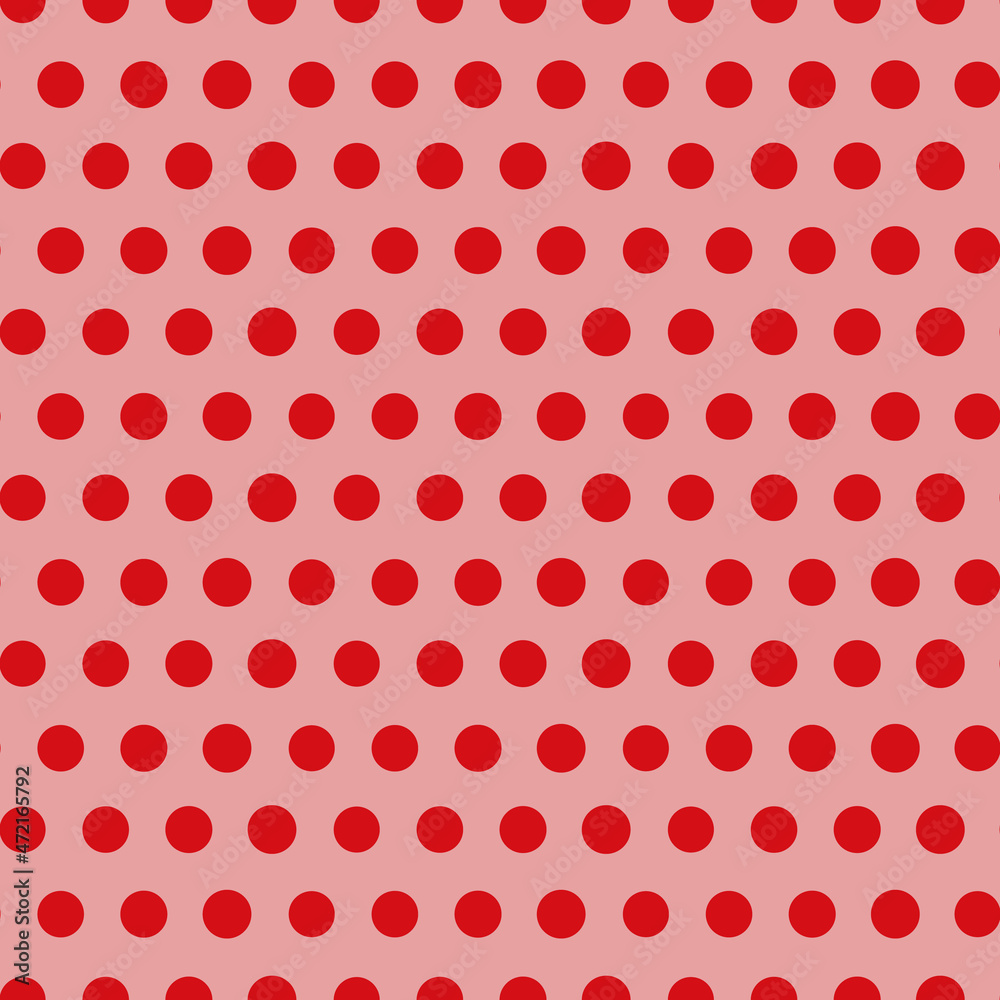 Poster red dots vector seamless repeat pattern print background