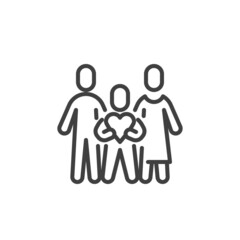 Family love line icon