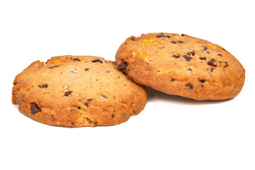 Cookies with chocolate american style food isolated on the white background