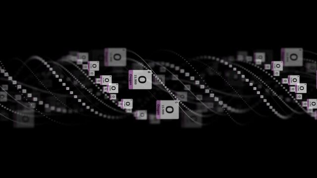 OXYGEN Molecule Symbol, Animation, Rendering, Background, Loop, 4k

