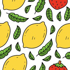 Fruit pattern designs illustration for clothing, wallpapers, backgrounds, posters, books, banners and more