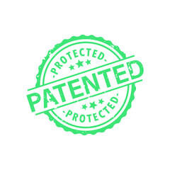 Patented Seal Intellectual Property Protected Stamp Isolated Vector