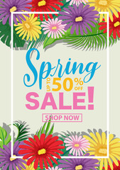 Spring sale banner template