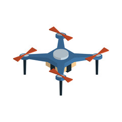 Delivery Quadcopter Isometric Composition