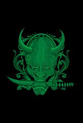 Fototapeta premium Demon with ornament artwork illustration