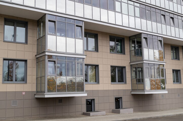 facade of a new residential building with balconies