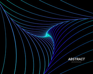 Naklejka premium Abstract geometric blue colorful modern blue flowing lines pattern background