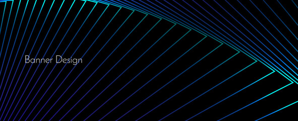 Abstract geometric blue wavy gradient lines illustration banner pattern background