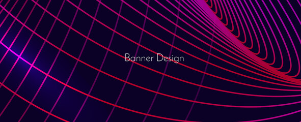 Abstract geometric gradient lines illustration banner pattern background