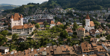 Fototapeta premium Aerial view of Thun, Switzerland