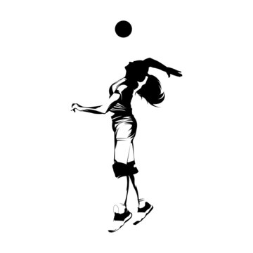 Women Volleyball Players Silhouette