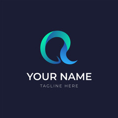 Fototapeta premium Abstract initial AR monogram gradient logo design template