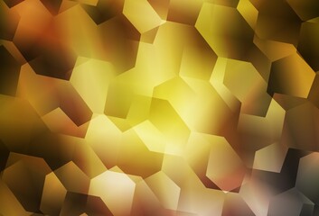 Light Green, Yellow vector background with set of hexagons.