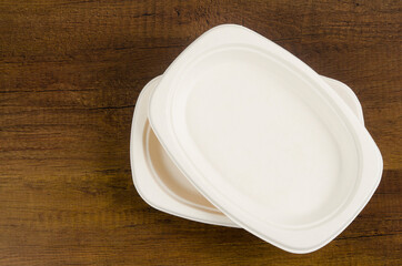 Paper dish food boxs made from bagasse.