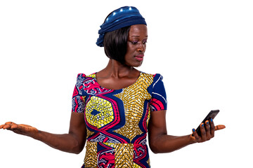 beautiful young woman looking at a mobile phone.