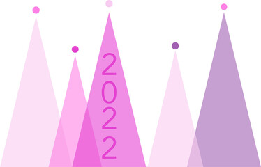 Pink merry christmas and 2022