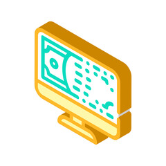 online money isometric icon vector. online money sign. isolated symbol illustration