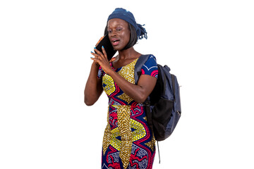 young student girl talking on a digital tablet.