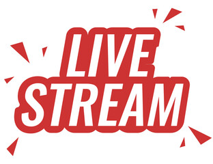 Vector Illustration Live Stream Label. Modern Web Banner Element With Play Icon