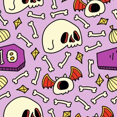 Halloween pattern designs illustration for clothing, wallpapers, backgrounds, posters, books, banners and more