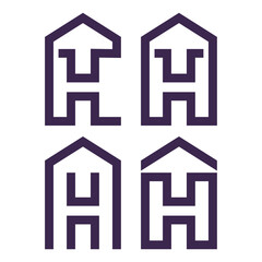 house vector icon logo with letter H