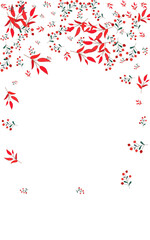 Burgundy Leaf Background White Vector. Berries Plant Template. Green Foliage. Pink Leaves Sale. Gradation Illustration.