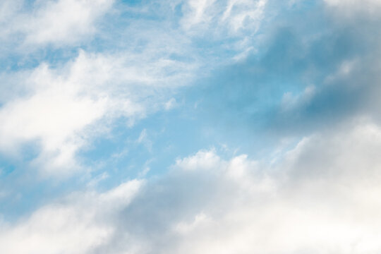 Blue sky with white clouds. Abstract background. selective focus