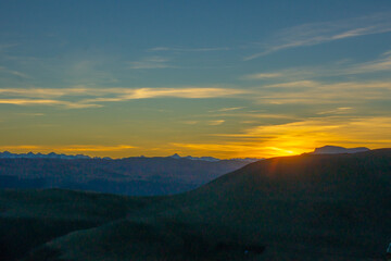 Obraz na płótnie Canvas Sunset in the Caucasus Mountains