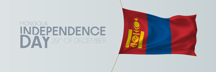 Mongolia independence day vector banner, greeting card