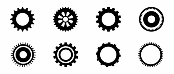 Gear wheel icon set. Simple Gear wheel collection. Cogwheel vector.