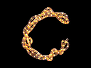 Led garland font. Letter C