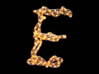 Led garland font. Letter E