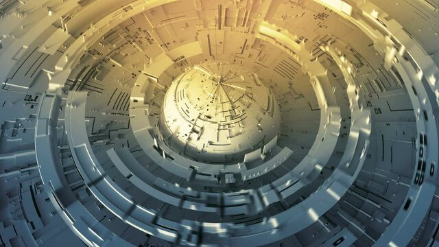 Mechanical Circle sectors. Engineering technologies design. Seamless loop 3D render animation with DOF