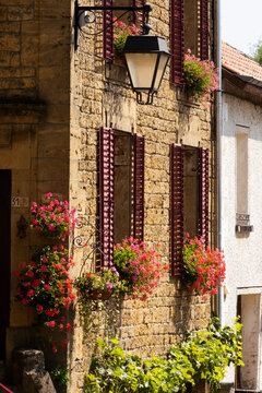 old house with flowers in Torgny-Belgium