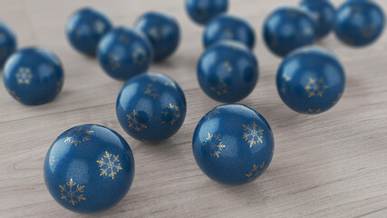 christmas ball rolling blue color 