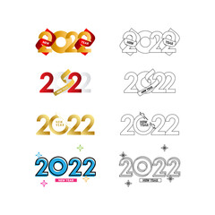 Happy New Year 2022 Celebration Vector Template Design Illustration