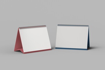 Blank paper desk spiral calendar