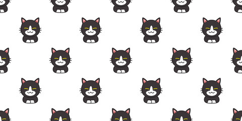 Cartoon cat seamless pattern background for design.
