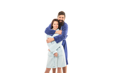 My favorite place is next to you. Family couple isolated on white. Happy family in morning