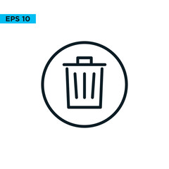 trash icon illustration vector flat design